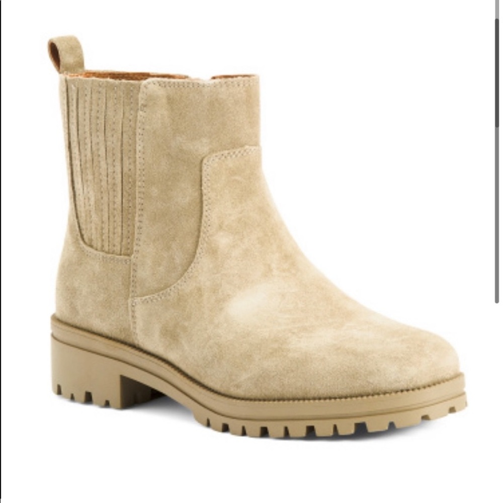Lucky Brand Suede Lug Sole Booties